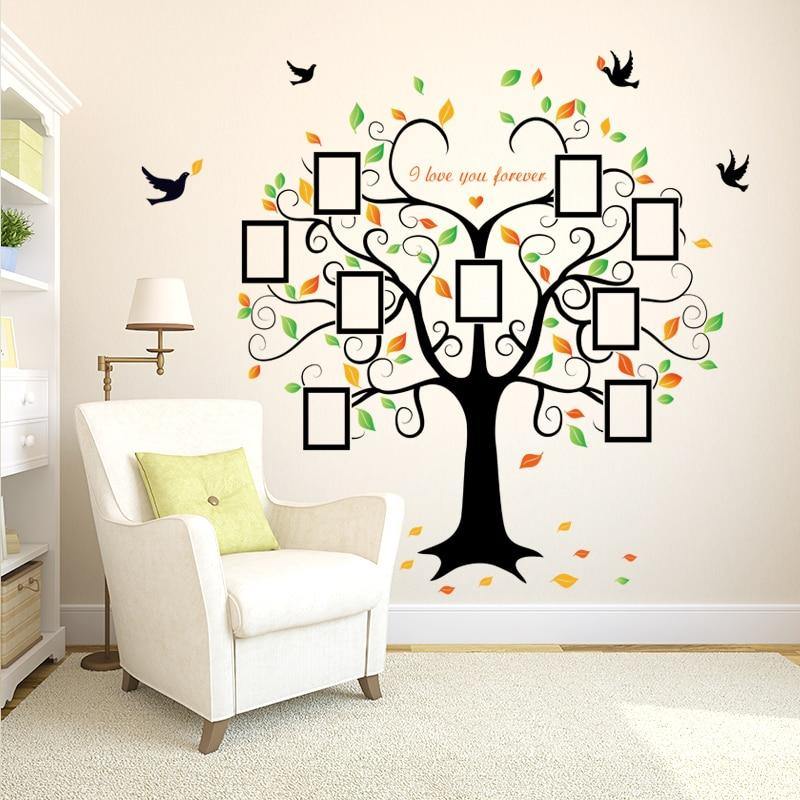 Family Tree Heart-shaped Photo Frame Wall Art - funny gifts store