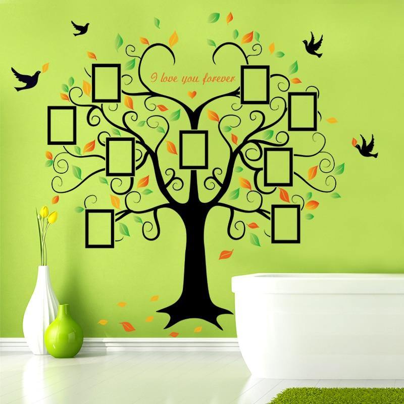 Family Tree Heart-shaped Photo Frame Wall Art - funny gifts store