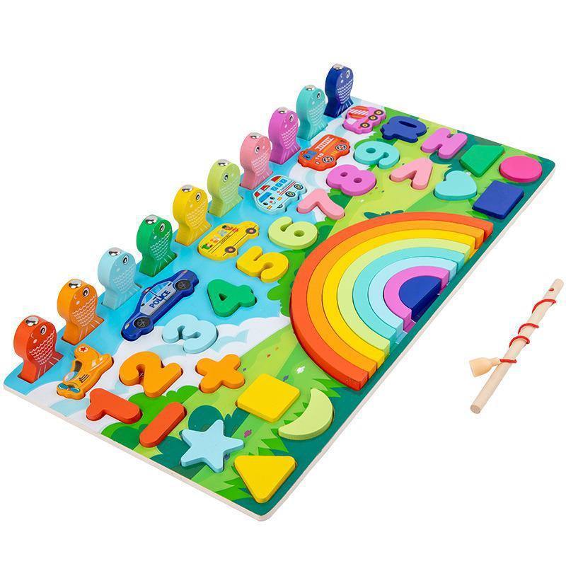 Logarithmic Board Math Fishing Wooden Toys - funny gifts store