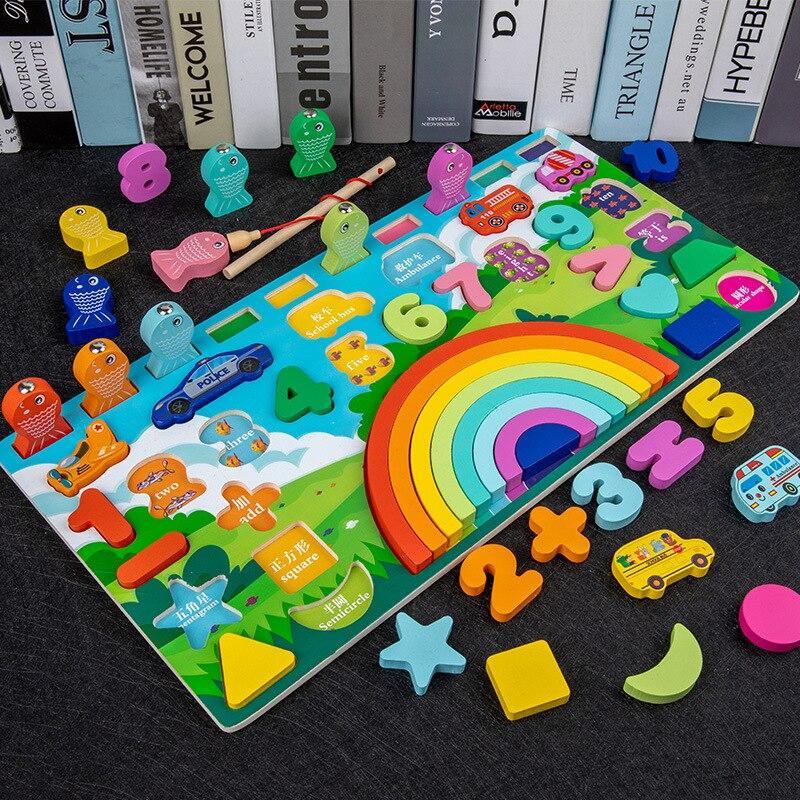 Logarithmic Board Math Fishing Wooden Toys - funny gifts store