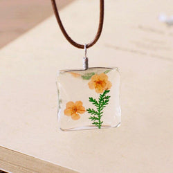 Natural Daffodil Dried Flower Necklace - funny gifts store