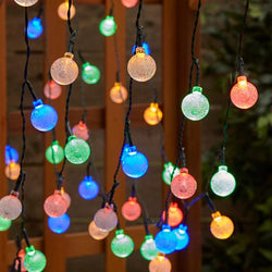 Outdoor LED Solar Lamp Power Crystal Ball  String Fairy Lights