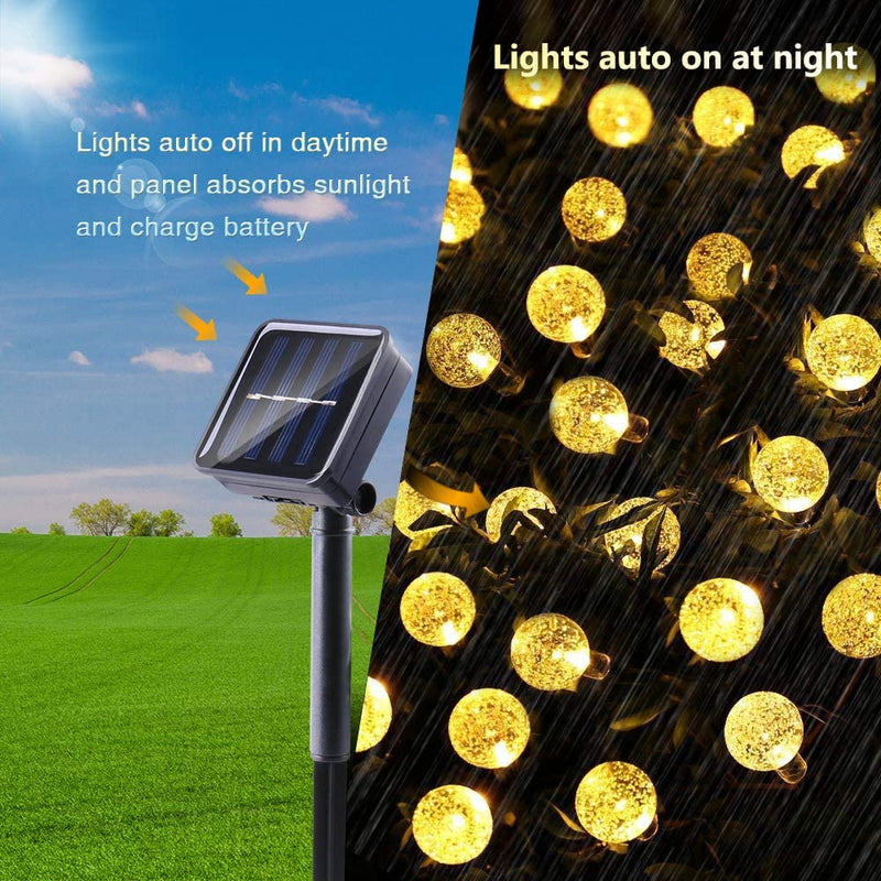 Outdoor LED Solar Lamp Power Crystal Ball  String Fairy Lights