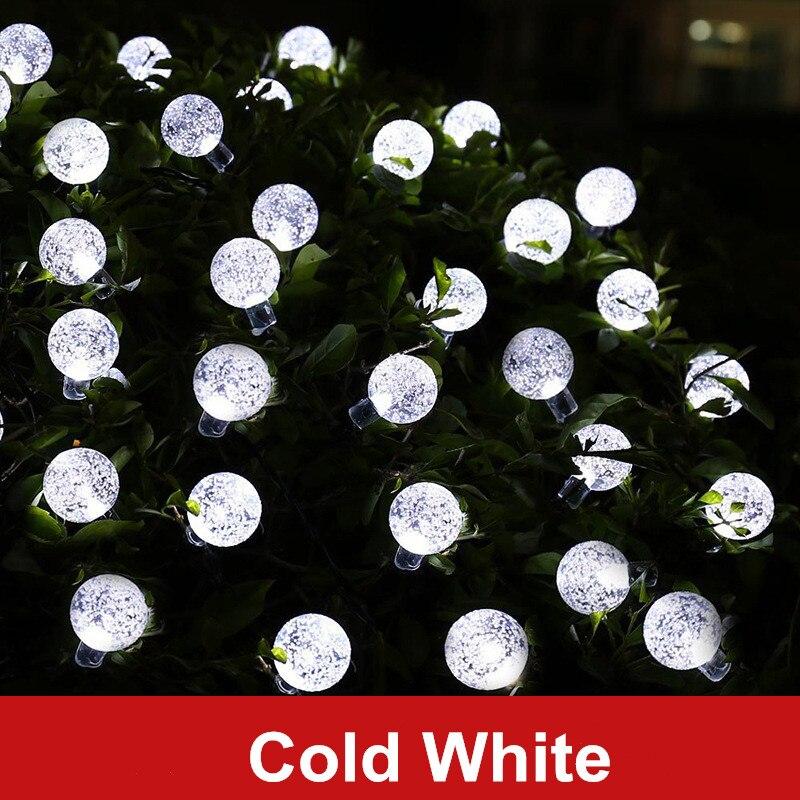 Outdoor LED Solar Lamp Power Crystal Ball  String Fairy Lights