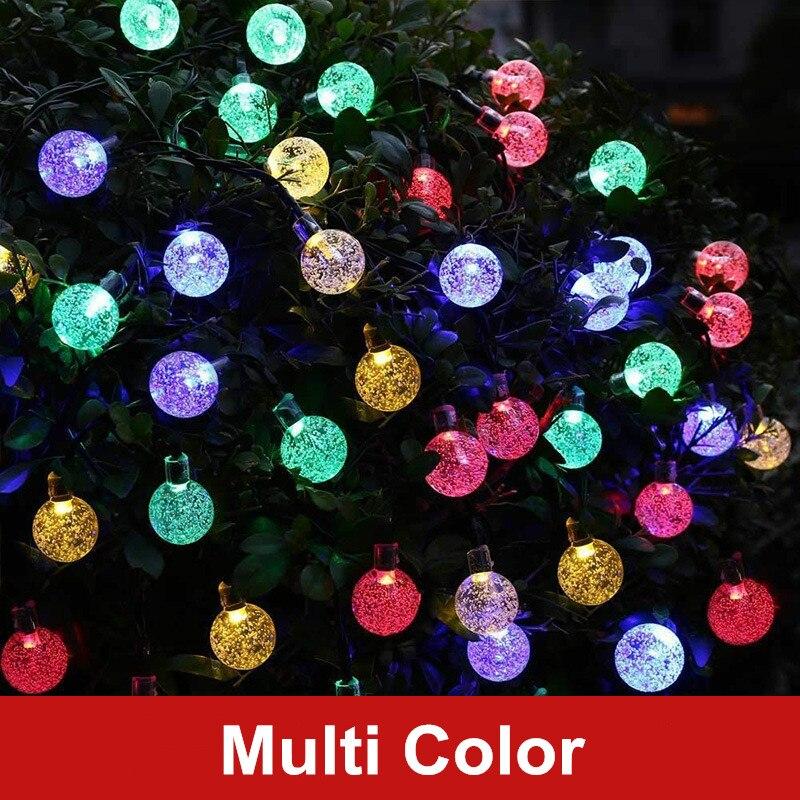 Outdoor LED Solar Lamp Power Crystal Ball  String Fairy Lights