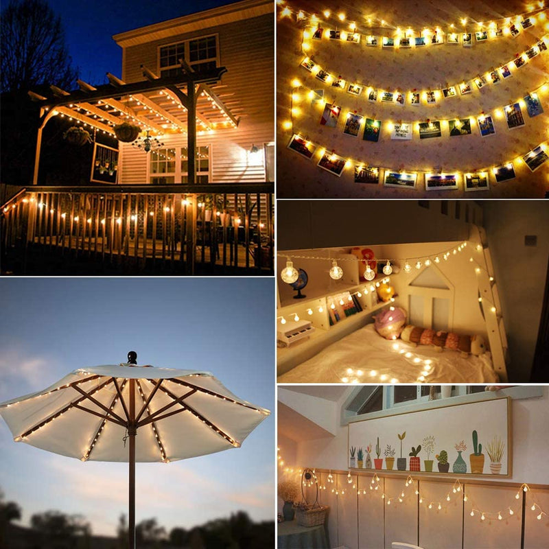 Outdoor LED Solar Lamp Power Crystal Ball  String Fairy Lights