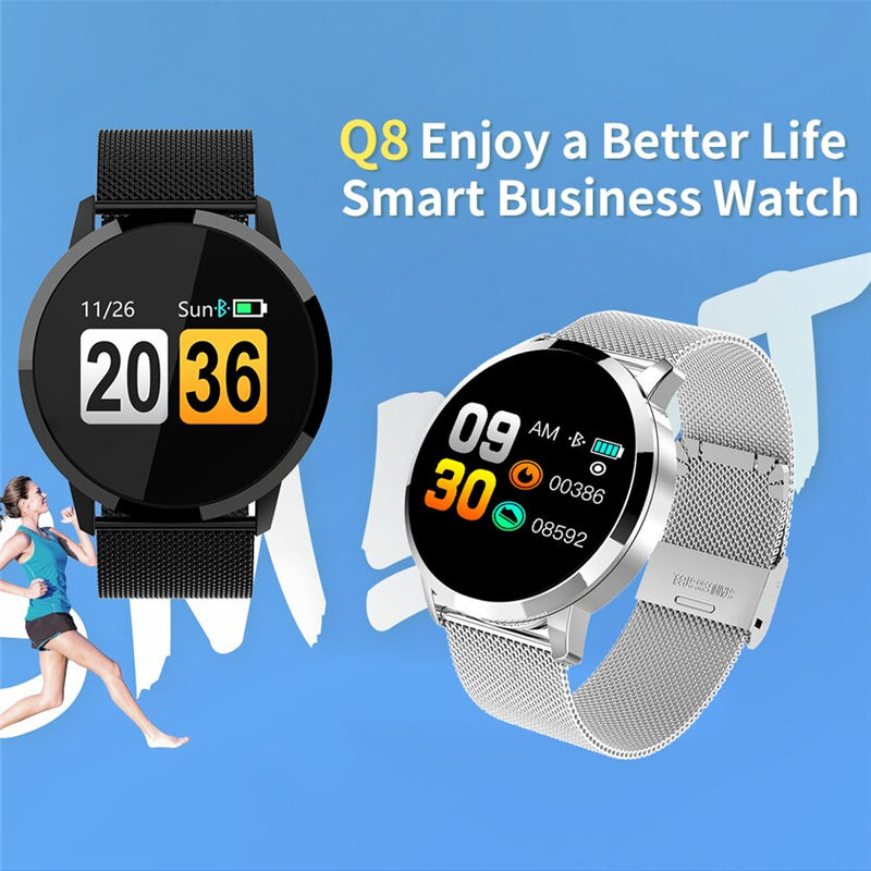 Waterproof Tempered Glass Activity Fitness Tracker Heart Rate Smartwatch