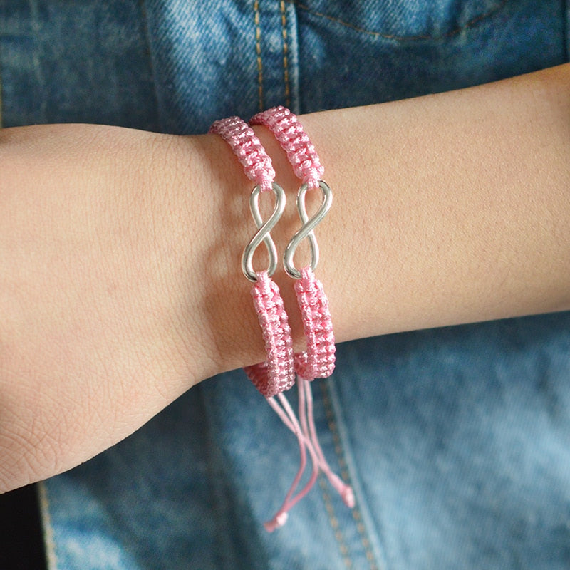 Braided Ribbon Bracelet Friendship Bracelets 2Pcs/Set