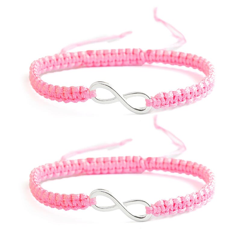 Braided Ribbon Bracelet Friendship Bracelets 2Pcs/Set