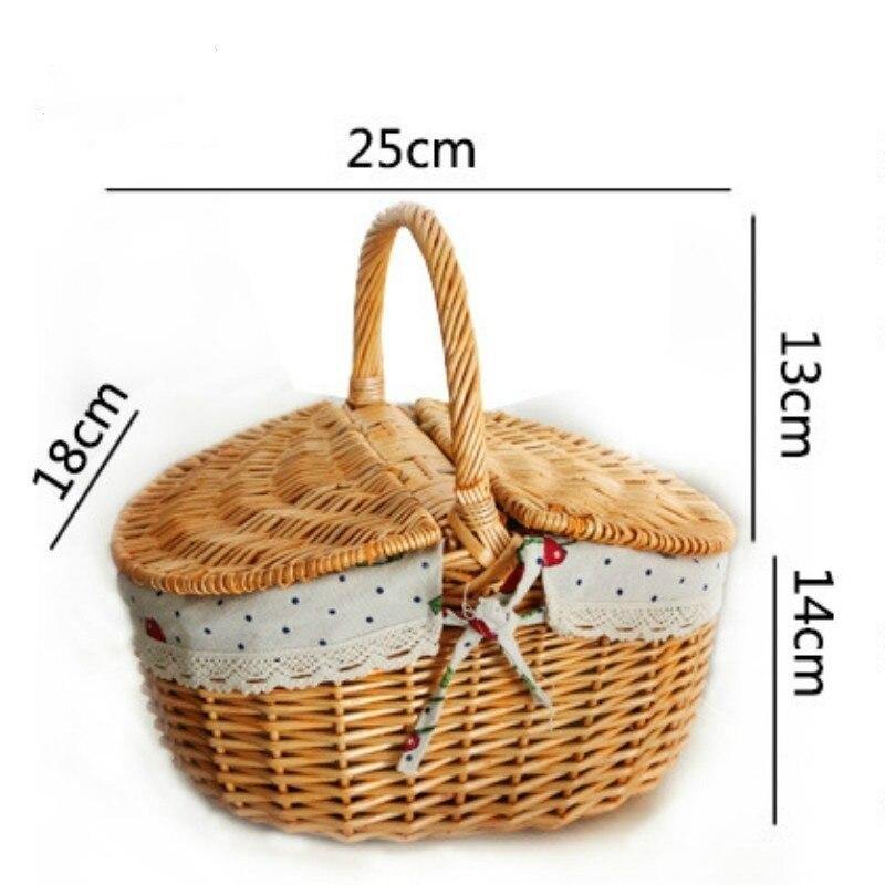 Retro Wicker Outdoor Carry-on Handle Storage Picnic Basket Crafts - funny gifts store