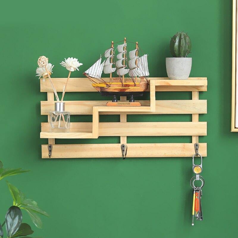 Retro Wood Wall Storage Rack Crafts - funny gifts store