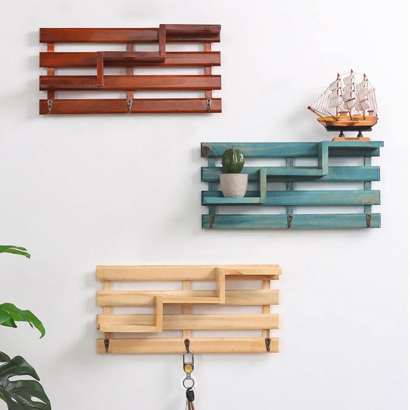 Retro Wood Wall Storage Rack Crafts - funny gifts store