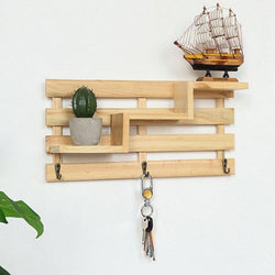 Retro Wood Wall Storage Rack Crafts - funny gifts store