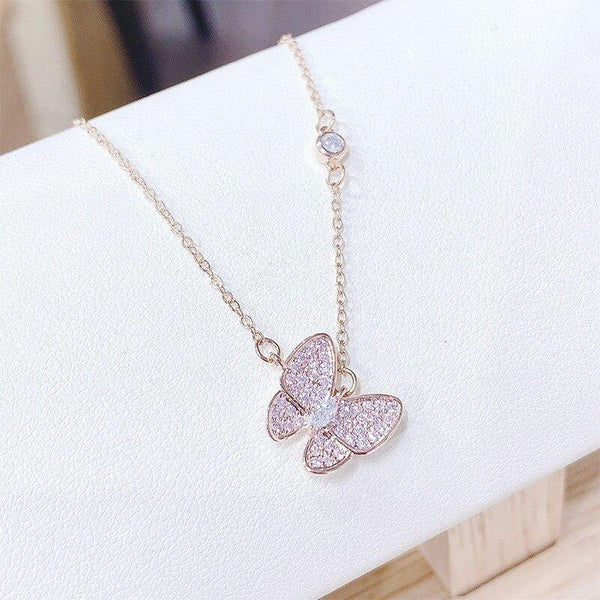 Silver Colour Butterfly Pendant Butterfly Necklace - funny gifts store