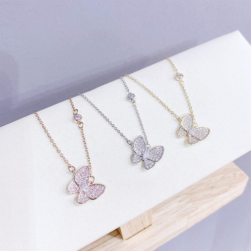 Silver Colour Butterfly Pendant Butterfly Necklace - funny gifts store