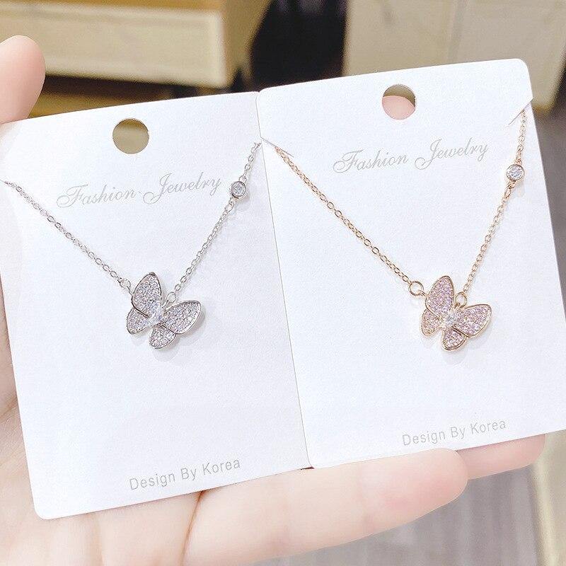 Silver Colour Butterfly Pendant Butterfly Necklace - funny gifts store