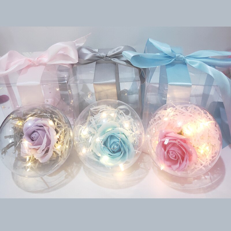 Soap Rose LED Flower Plastic Bottles Wedding Valentine's Day Birthday Gift