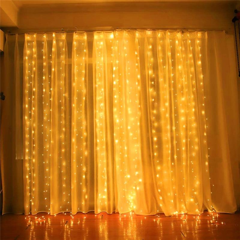 Solar Lamp LED String Lights Outdoor Modes Fairy Curtain Light