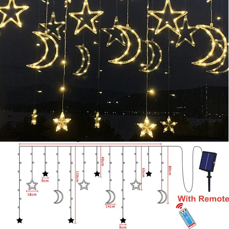 Solar Lamp Star Moon Fairy Curtain String Lights Light