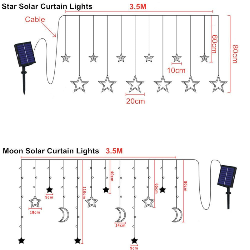 Solar Lamp Star Moon Fairy Curtain String Lights Light