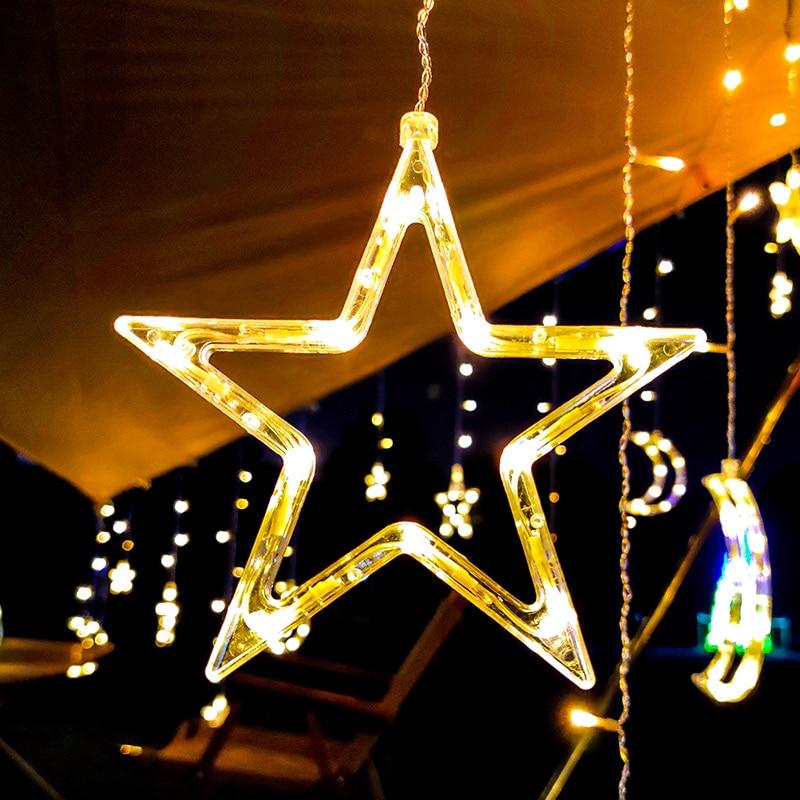 Solar Lamp Star Moon Fairy Curtain String Lights Light