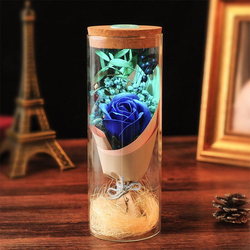 Soap Flower Present Glowing Wishing Bottle Creative Birthday Wedding Gifts