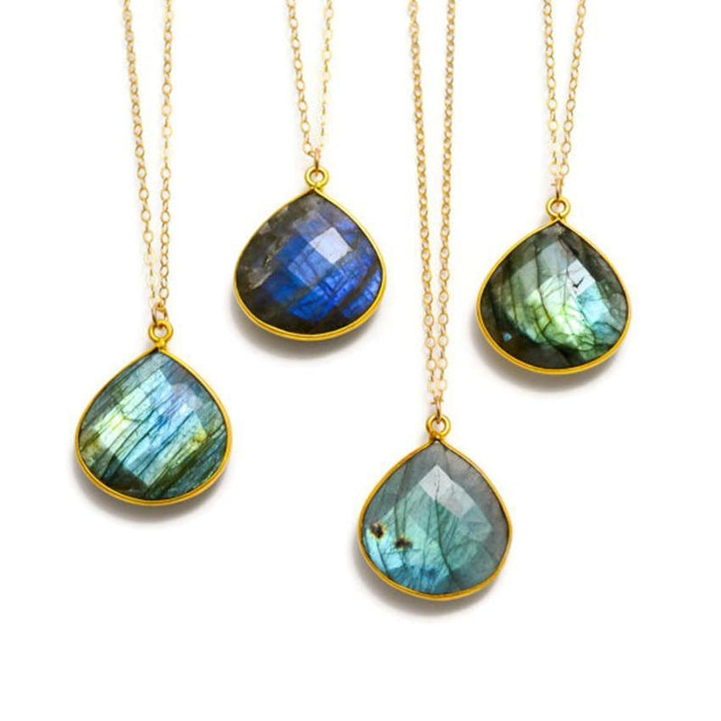 Natural Stylish Labradorite Stone Necklace - funny gifts store