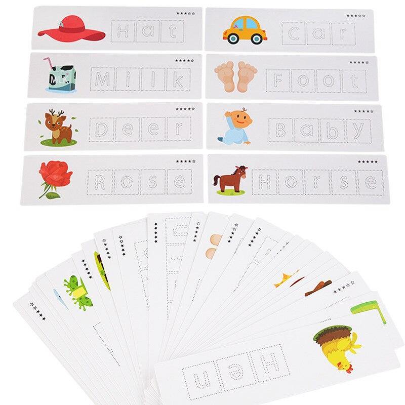 Wooden Alphabet Letter Learning Cards Educational Modle Toy - funny gifts store