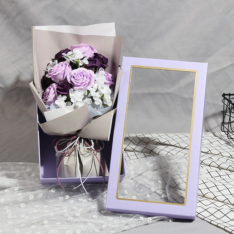 Artificial Rose Scented Soap Flower Gift Box Rose Bouquet Wedding Gift