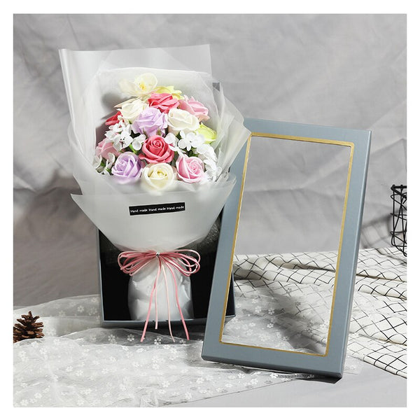 Artificial Rose Scented Soap Flower Gift Box Rose Bouquet Wedding Gift